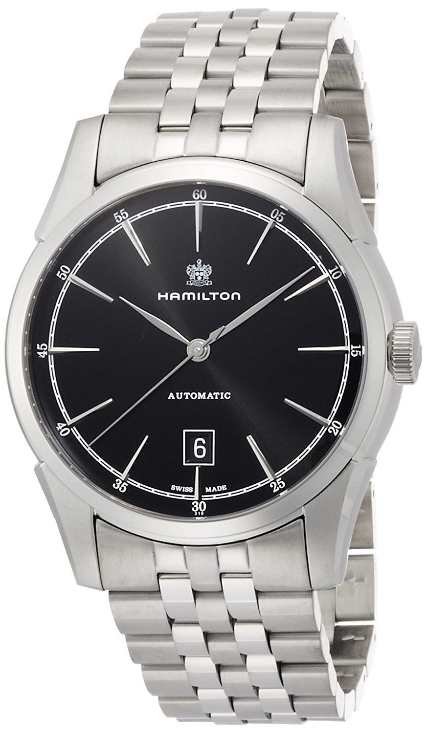 Hamilton Watches : H42415031 Black Dial Stainless Steel Band Men Watch