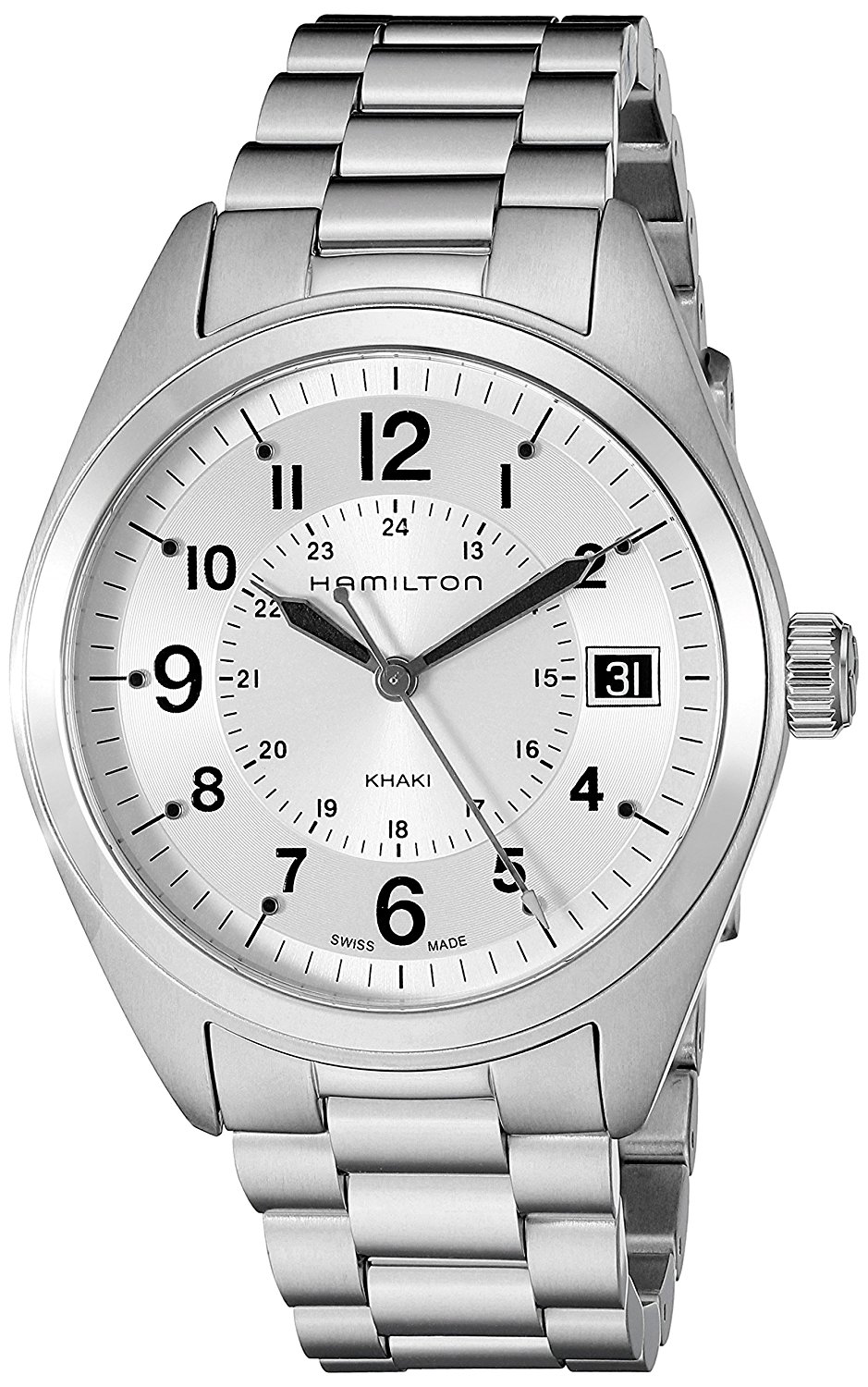 Hamilton Watches : H68551153 Silver Dial Stainless Steel Band Men Watch