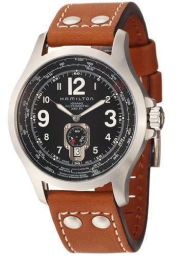 Hamilton Watches : H76515533 Automatic Khaki Aviation QNE Brown Leather Men Watch