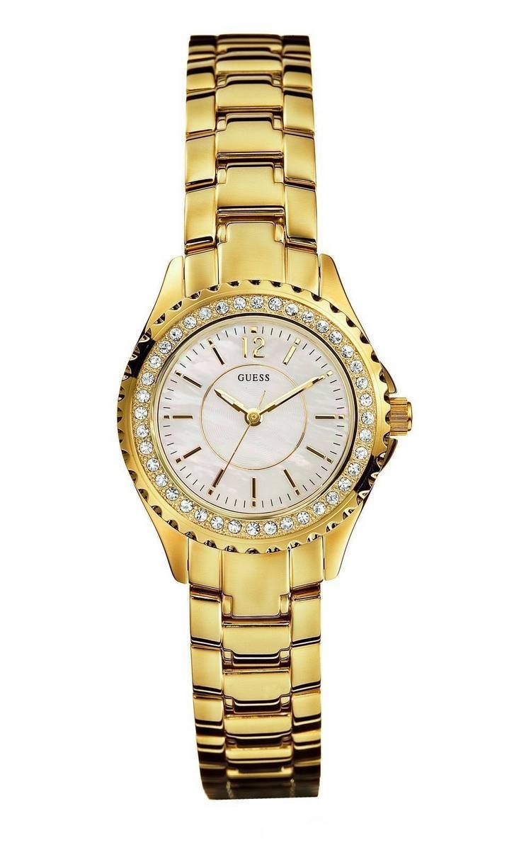 Guess Watches : I11068L1 Quartz White Dial Stainless Steel Case And Bracelet Women Watch