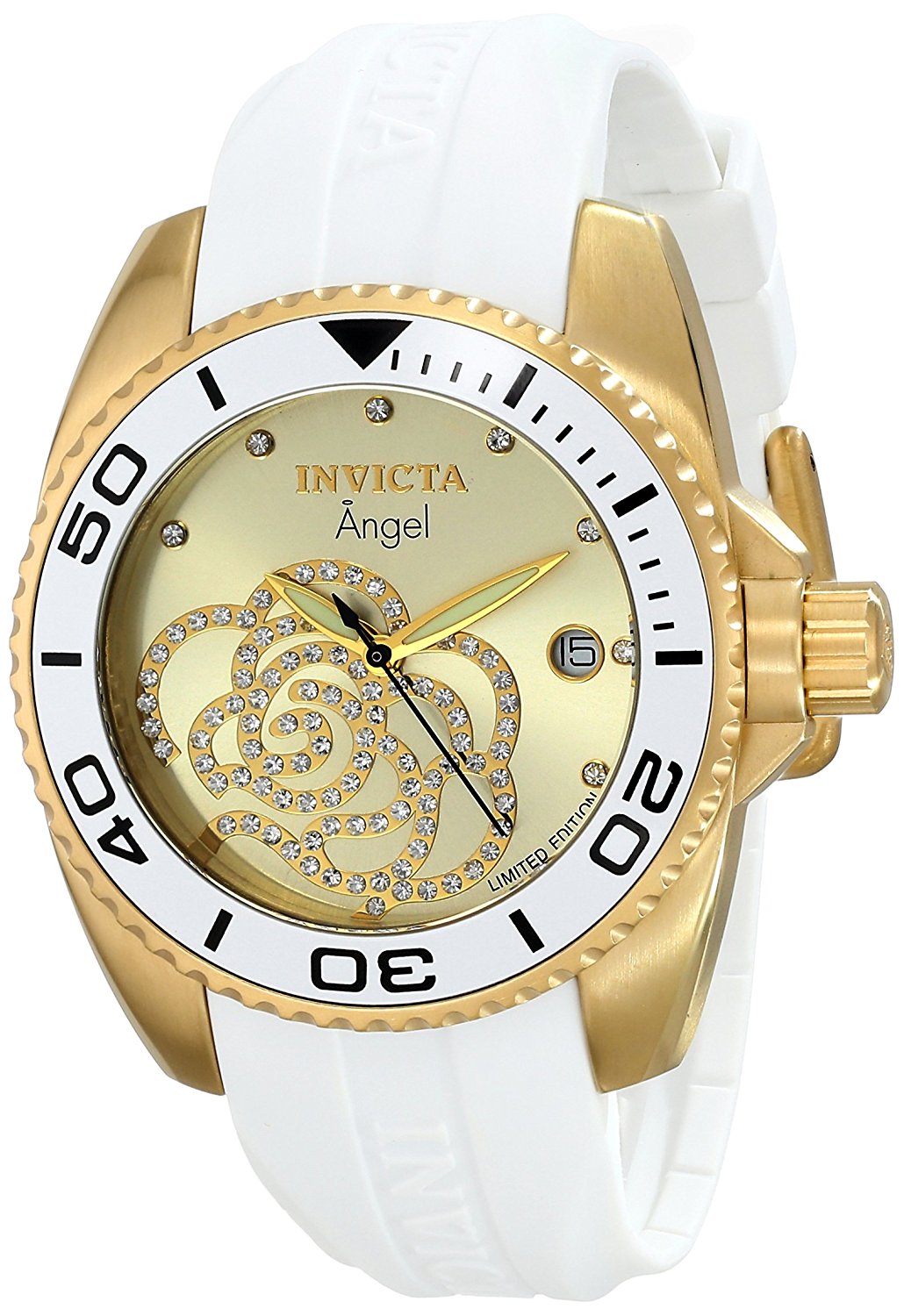 Invicta Watches : ILE0488ASYB Quartz Amalog Date White Polyurethane Women Watch