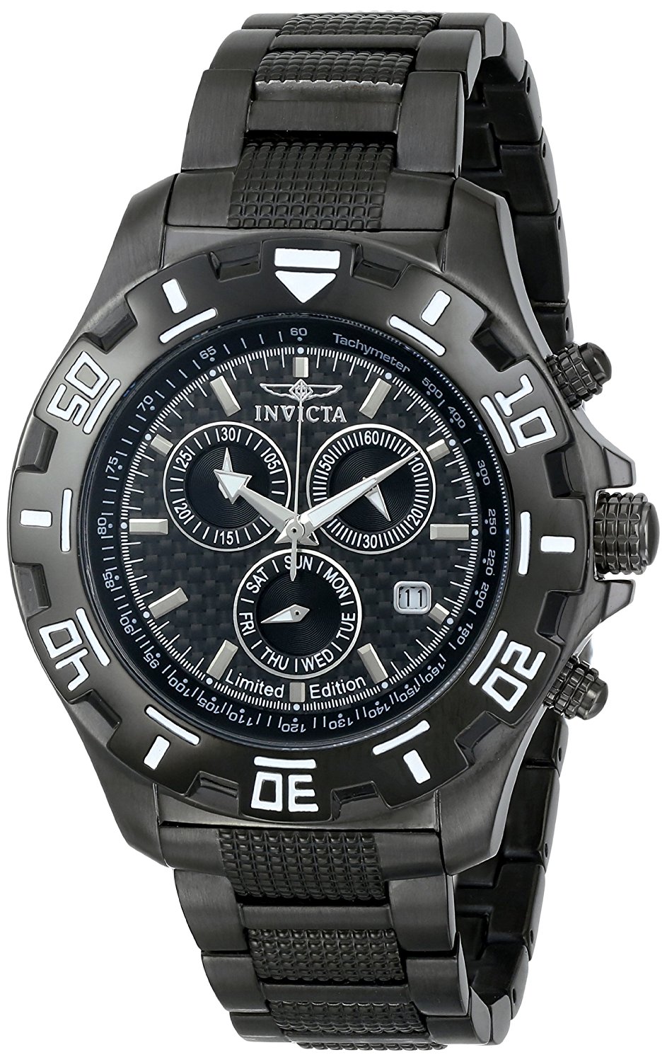 Invicta Watches : ILE6412ASYB Black Dial Ion Plated Stainless Steel Men Watch