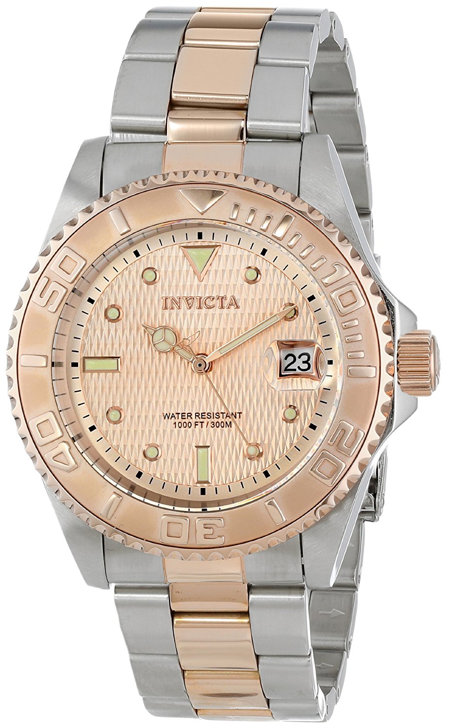 Invicta Watches : INVICTA-14344 Rose Gold Dial Stainless Steel Plated Men Watch