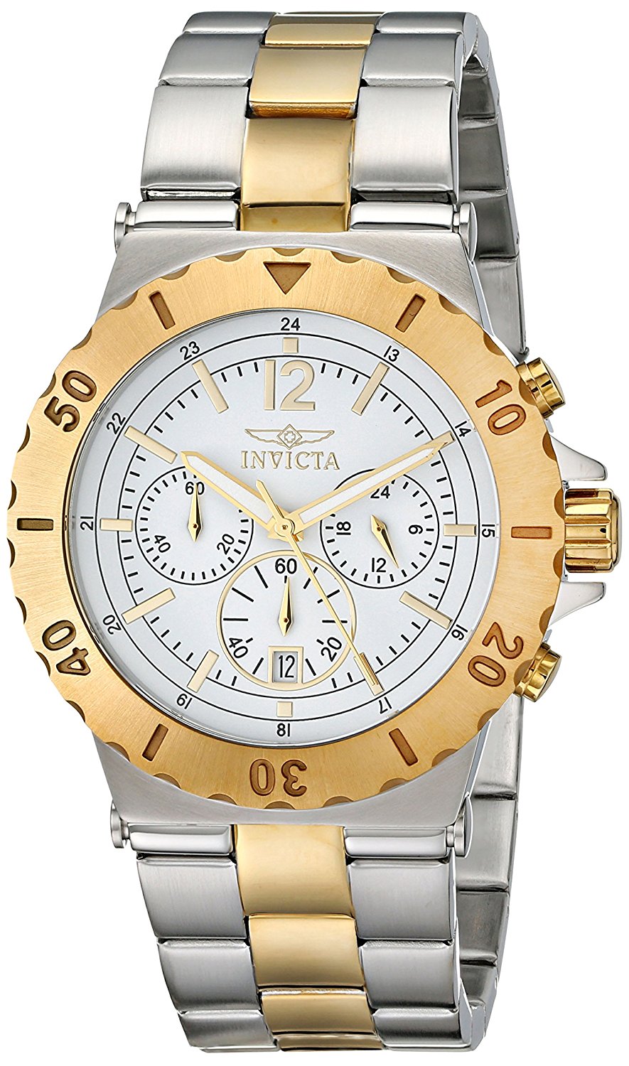 Invicta Watches : INVICTA-14856 White Dial Stainless Steel Band Men Watch