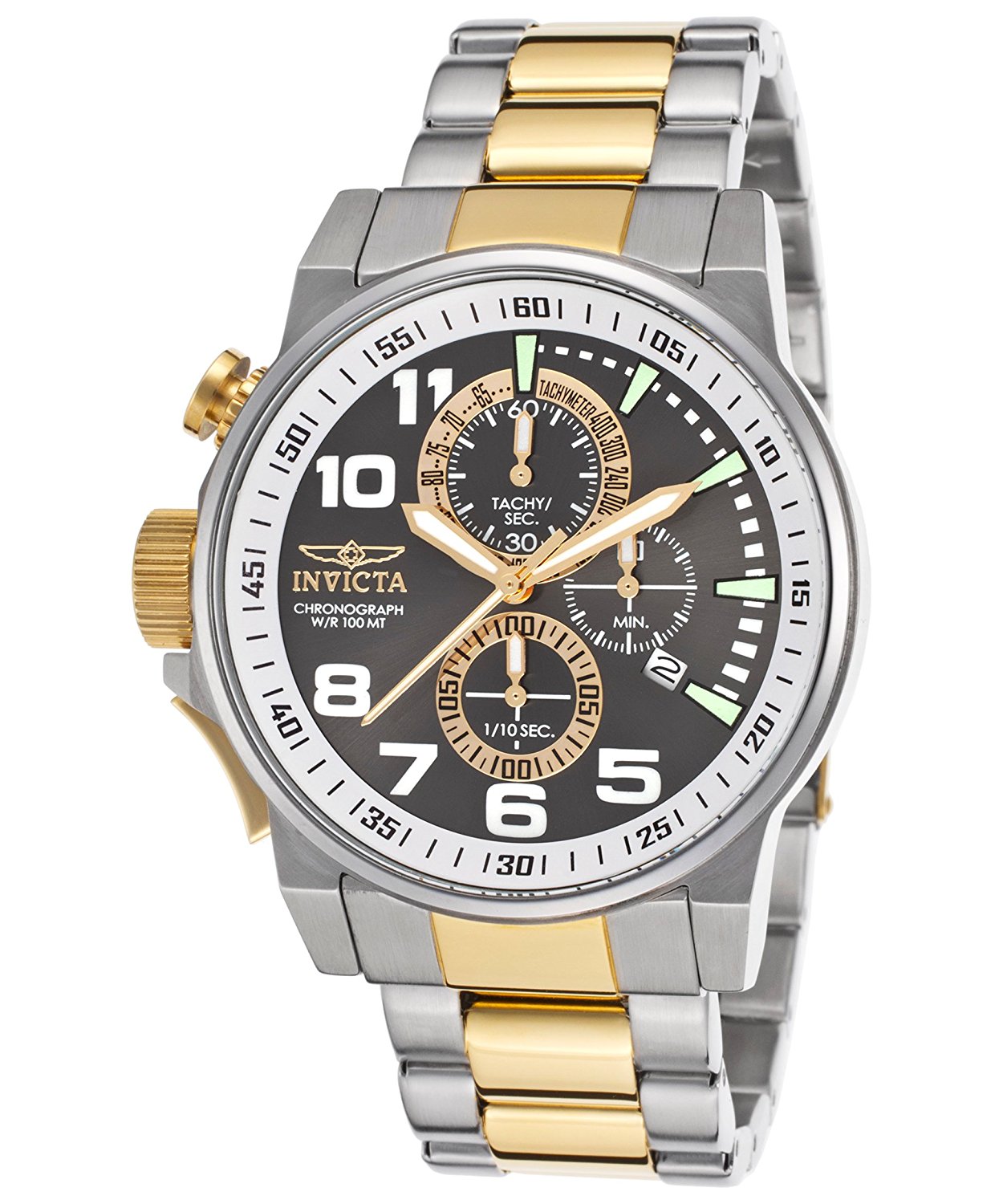 Invicta Watches : INVICTA-14961 Black Dial Stainless Steel Band Men Watch
