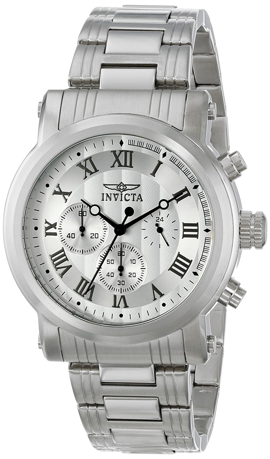 Invicta Watches : Invicta-15211 Silver Dial Stainless Steel Band Men Watch