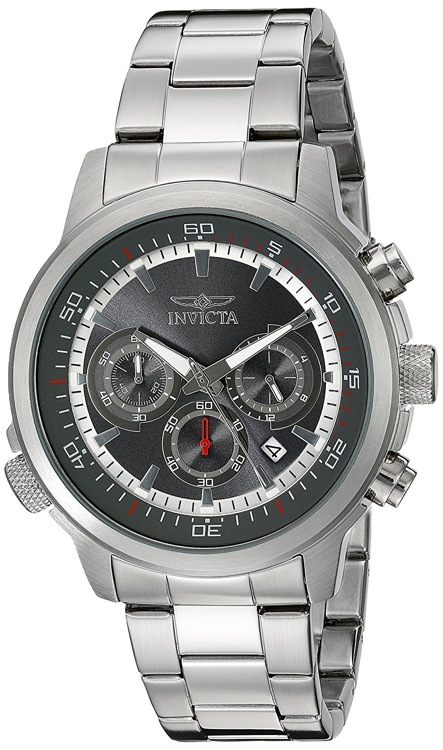 Invicta Watches : INVICTA-19395 Silver-tone Dial Stainless Steel Band Men Watch