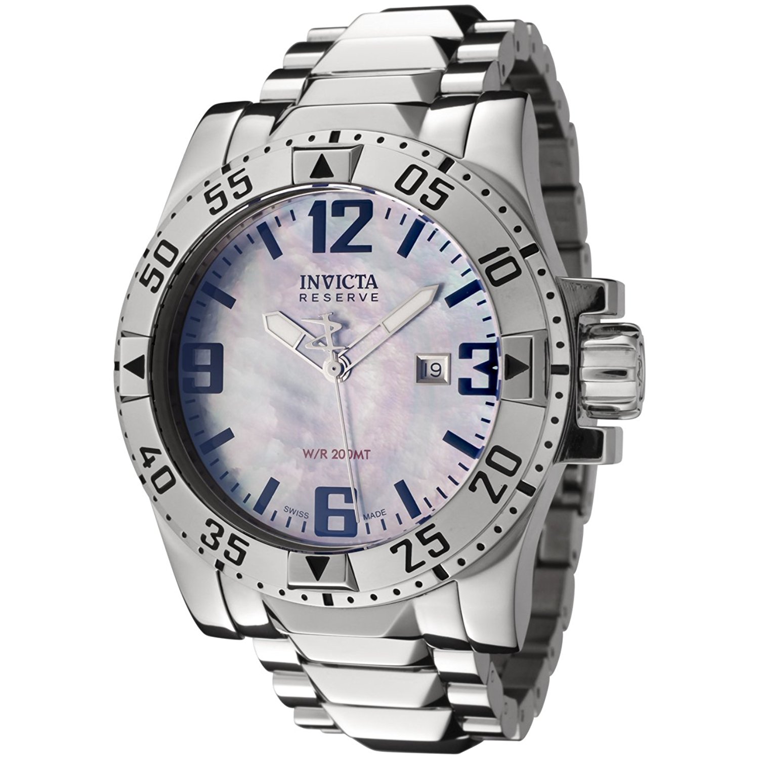 Invicta Watches : INVICTA-6246 Blue Dial Stainless Steel Band Men Watch