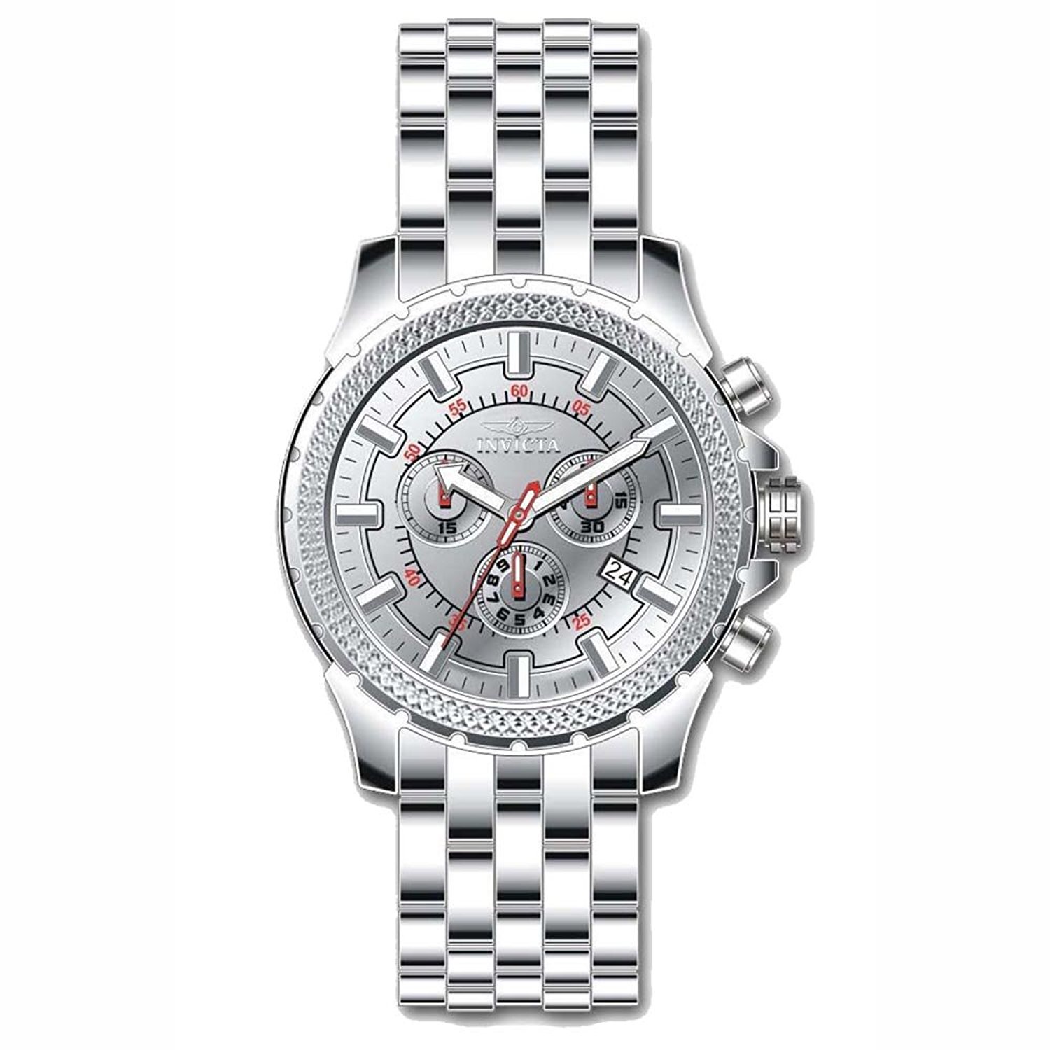 Invicta Watches : INVICTA-7167 Silver Dial Chronograph Luminous Screw-down-crown Stop-watch Men Watch
