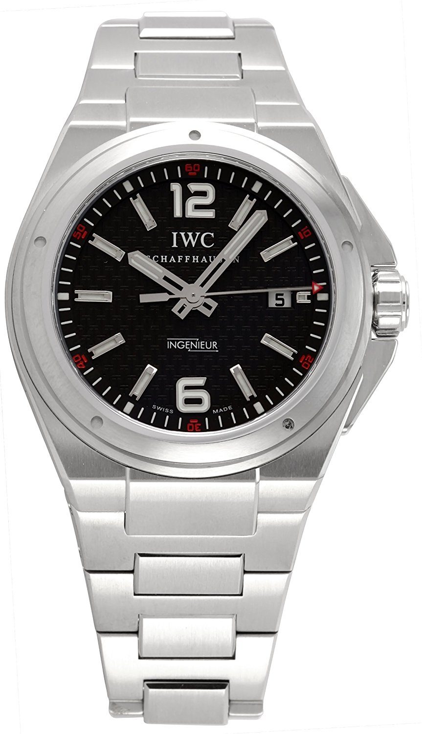 IWC Watches : IW323604 Black Dial Stainless Steel Band Men Watch
