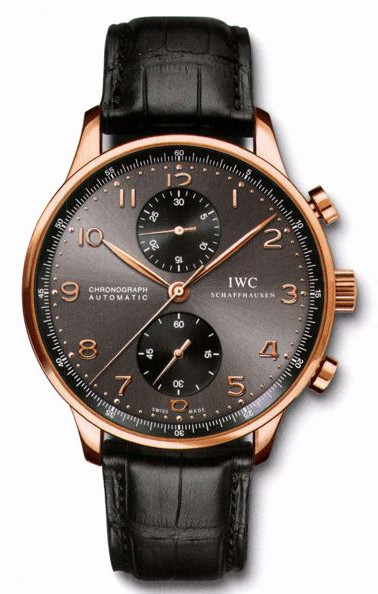 IWC Watches : IW371482 Automatic 18kt Rose Gold Grey Dial Black Crocodile Leather Band Men Watch