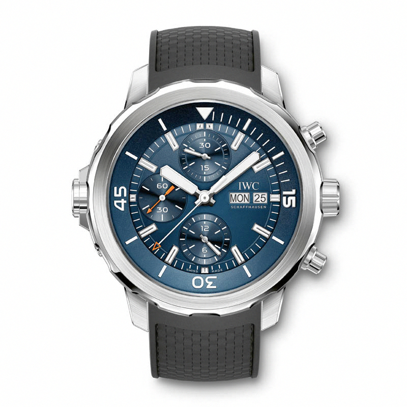 IWC Watches : IW376805 Chronograph Edition Expedition Jacques?Yves Cousteau Black Rubber Men Watch