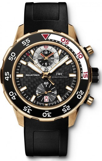 IWC Watches : IW376903 Automatic 18kt Rose Gold Black Dial Black Rubber Band Men Watch