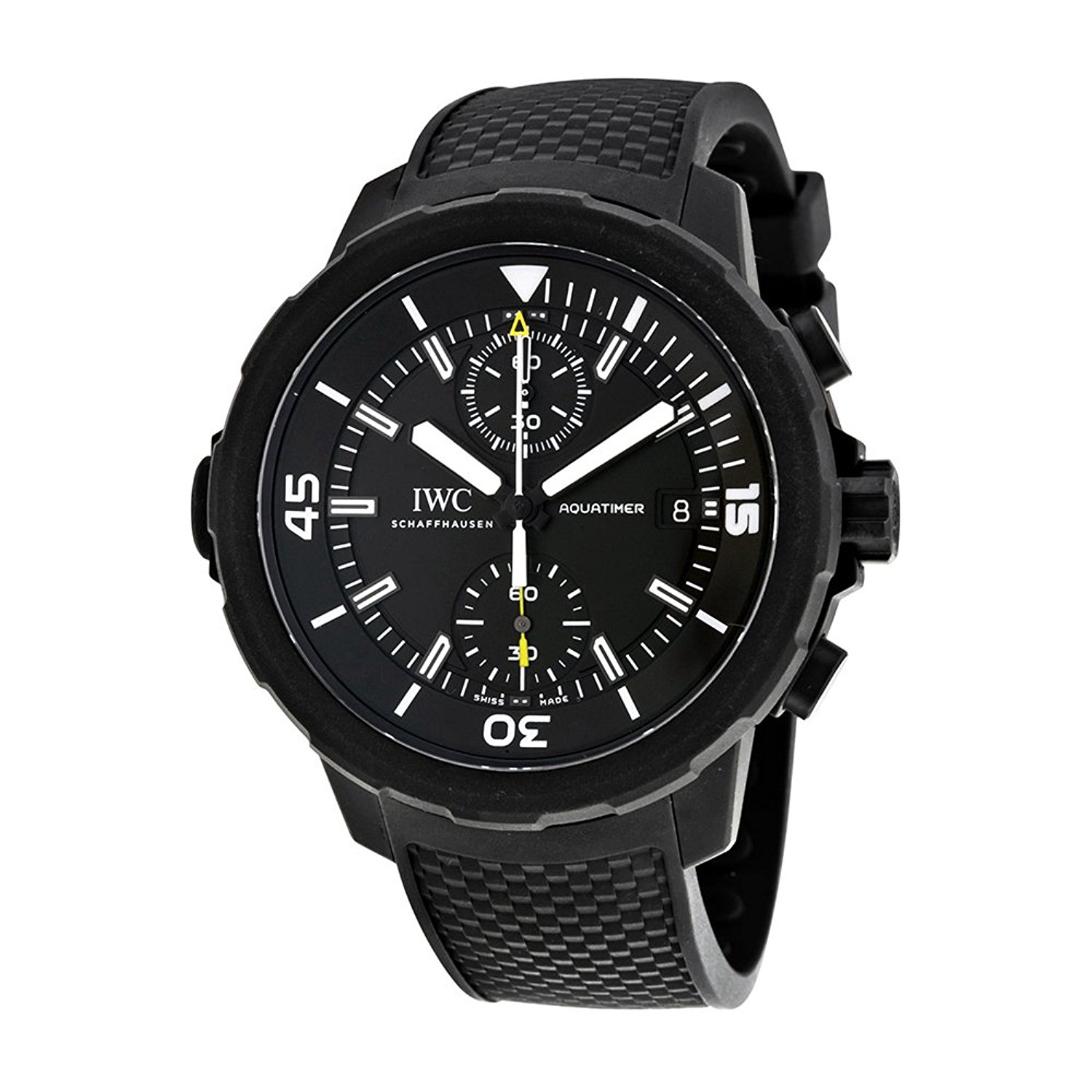 IWC Watches : IW379502 Black Dial Rotating Inner Bezel Band Men Watch