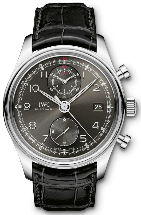 IWC Watches : IW390404 Automatic Chronograph Date Black Leather Men Watch