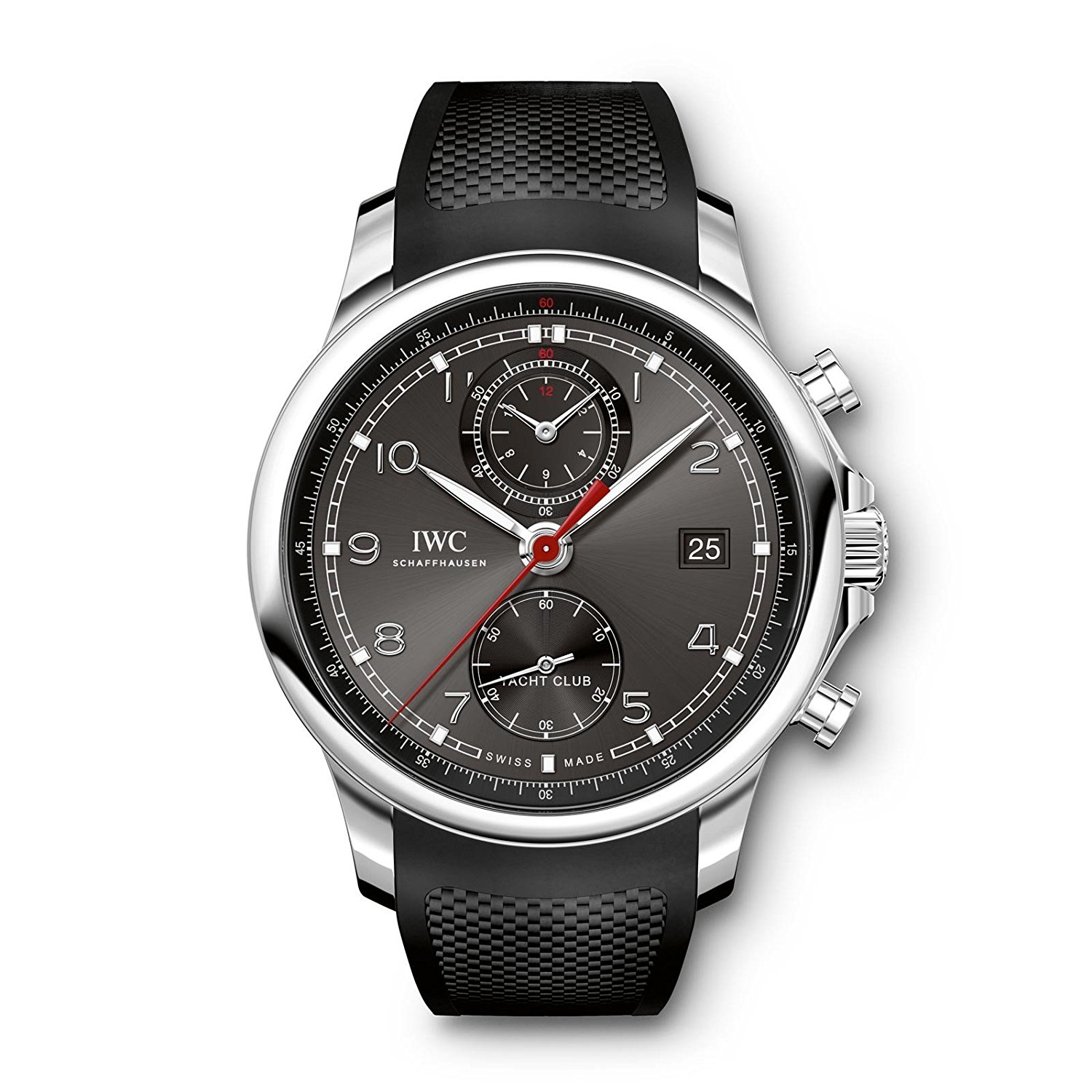 IWC Watches : IW390503 Automatic Portugieser Yacht Club Chronograph Date Black Rubber Men Watch