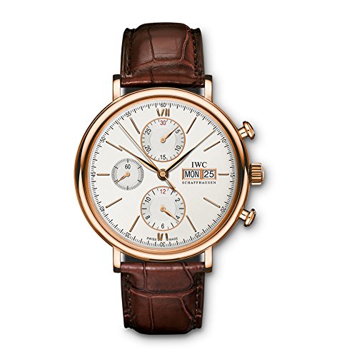 IWC Watches : IW391020 Silver Dial Fixed 18kt Rose Gold Band Men Watch
