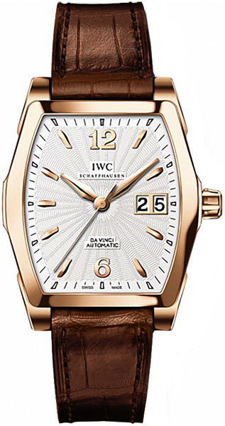 IWC Watches : IW452311 Automatic 18kt Rose Gold Silver Dial Brown Crocodile Leather Band Men Watch
