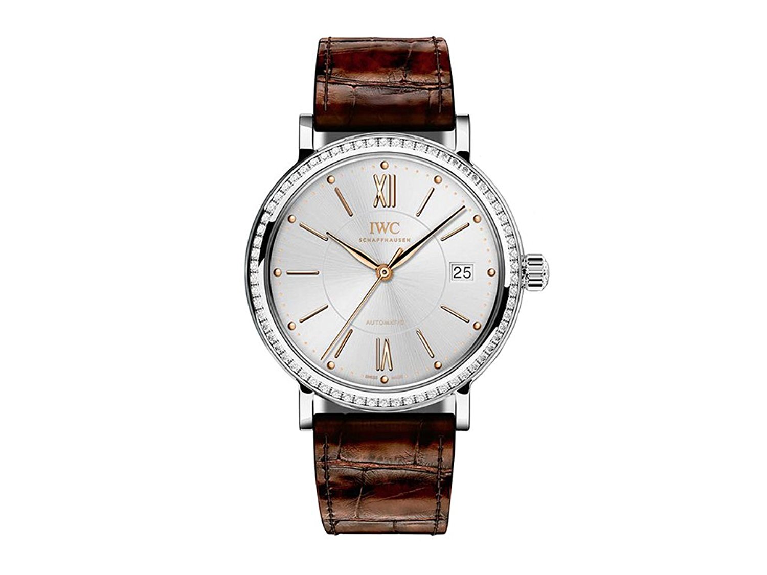 IWC Watches : IW458103 Silver Dial Alligator Leather Band Men Watch