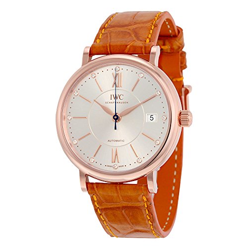 IWC Watches : IW458105 Automatic 18kt Rose Gold Case Orange Leather Unisex Watch
