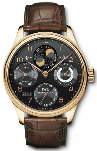IWC Watches : IW503202 Black Dial Fixed 18kt Rose Gold Band Men Watch