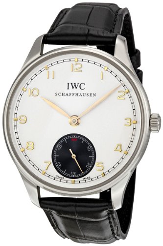 IWC Watches : IW545405 Manual Wind Stainless Steel Silver Dial Black Crocodile Leather Band Men Watch