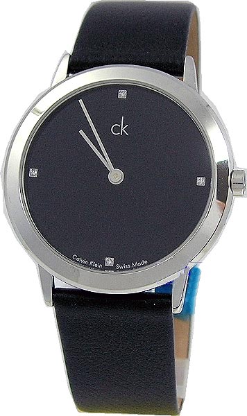 Calvin Klein Watches : K0351102 Silver-tone hands Minimal Black Men Watch