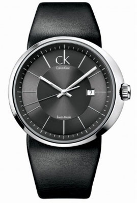 Calvin Klein Watches : K0H21107 Quartz Analog Date Black Leather Men Watch