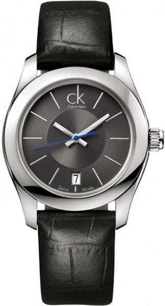 Calvin Klein Watches : K0K23161 Black Leather Strap 30 m Water Resistant Women Watch
