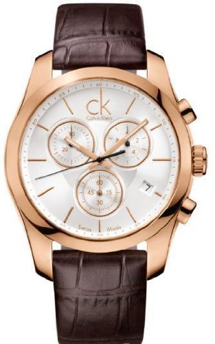 Calvin Klein Watches : K0K27620 Quartz Silver Dial Date Brown Leather Men Watch