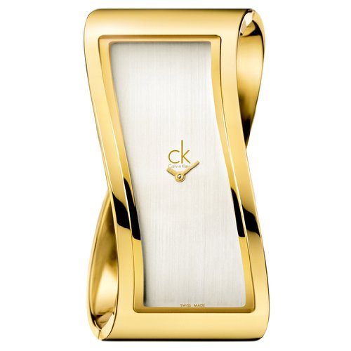 Calvin Klein Watches : K1T24501 Quartz Silver Dial Gold Tone Stainless Steel Women Watch