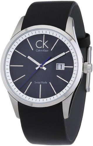Calvin Klein Watches : K2246161 Quartz Analog Date Black Leather Men Watch