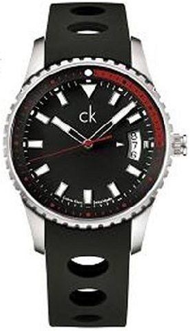 Calvin Klein Watches : K3211436 Quartz Analog Date Black Rubber Men Watch