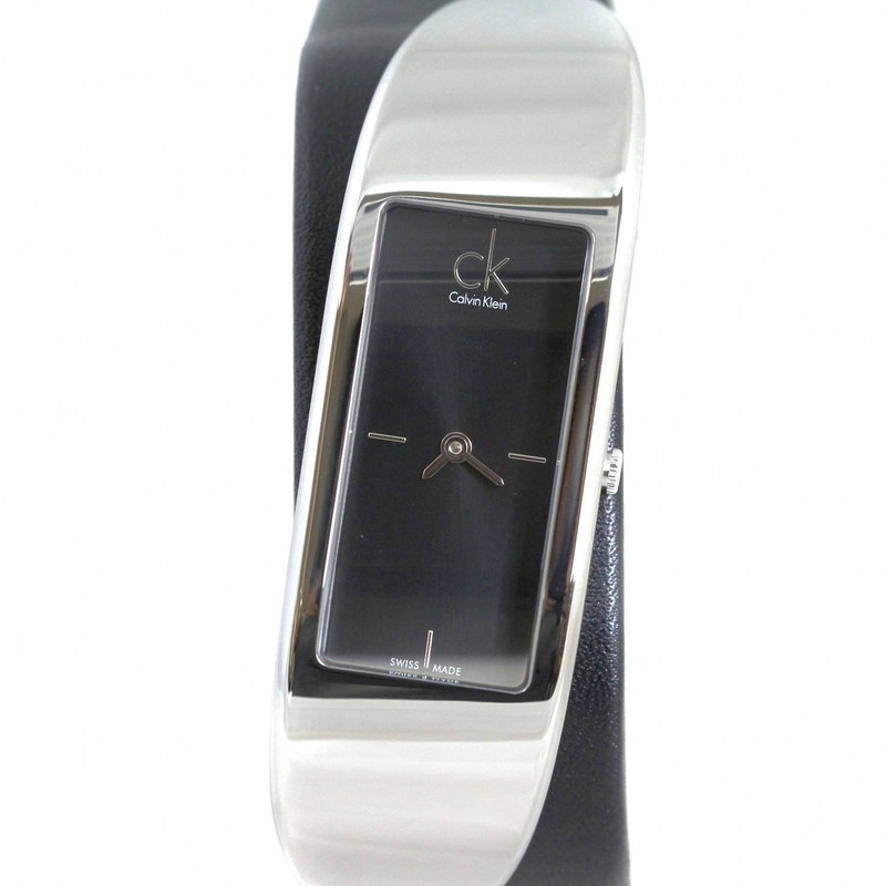 Calvin Klein Watches : K3C231C1 Quartz Black Dial Black Leather Women Watch