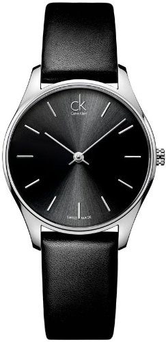 Calvin Klein Watches : K4D221C1 Quartz Black Dial Black Leather Women Watch