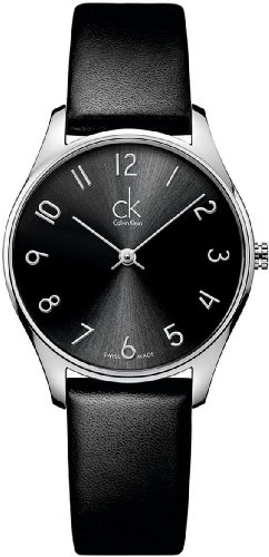 Calvin Klein Watches : K4D221CX Quartz Black Dial Black Leather Women Watch