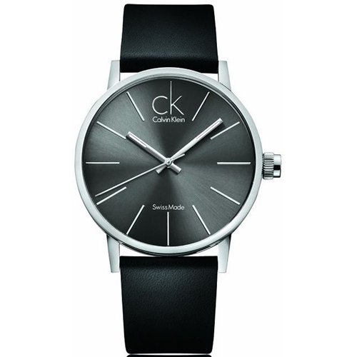 Calvin Klein Watches : K7621107 Quartz Black Dial Black Leather Men Watch