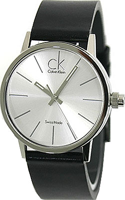 Calvin Klein Watches : K7622220 Quartz Silver Dial Black Leather Men Watch