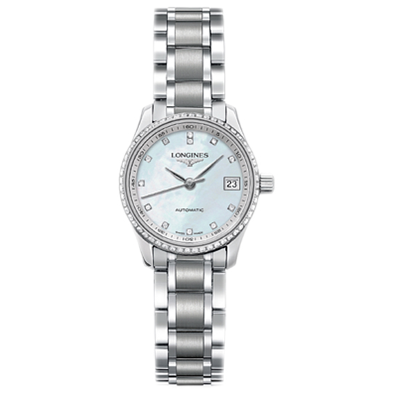 Longines Watches : L2.128.0.87.6 Automatic White Mother Of Pearl Dial Stainless Steel Women Watch