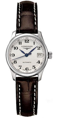 Longines Watches : L2.128.4.78.3 Automatic Cream Dial Stainless Steel Case With Brown Leather Strap Women Watch