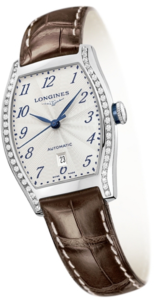 Longines Watches : L2.142.0.70.4 Automatic Cream Dial Stainless Steel Case With Brown Leather Strap Women Watch