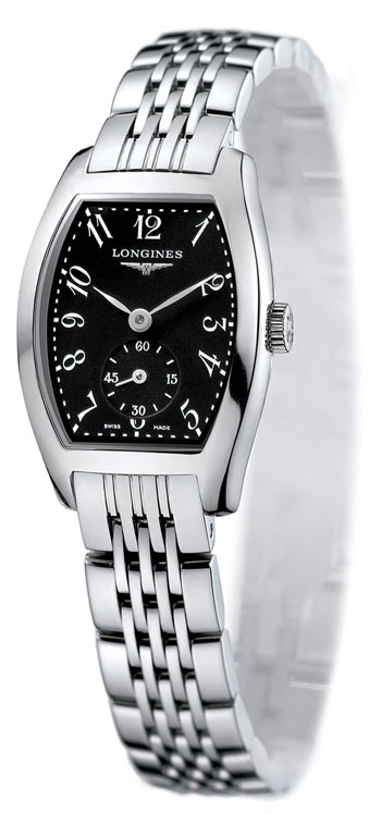 Longines Watches : L2.175.4.53.6 Quartz Polished Stainless Steel Black Roman Numeral Dial Polished Stainless Steel Band Women Watch