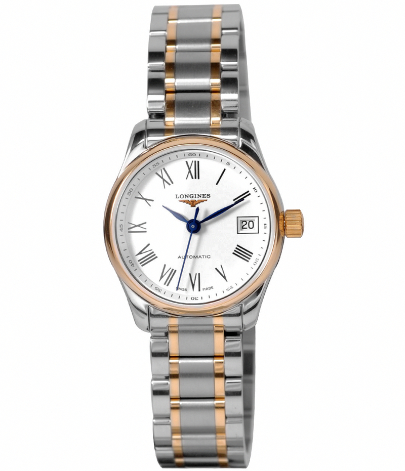 Longines Watches : L2.518.5.11.7 Automatic White Dial 18ct Gold And Stainless Steel Men Watch