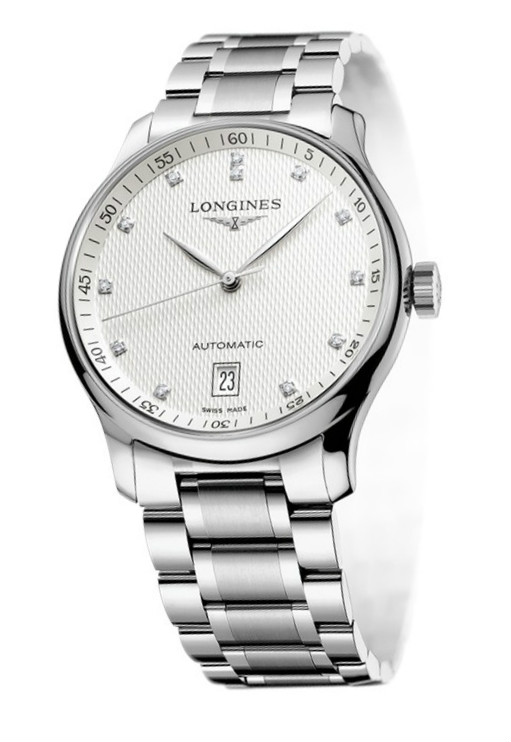 Longines Watches : L2.628.4.77.6 Automatic Diamond Hour Markers Dial Date Stainless Steel Men Watch
