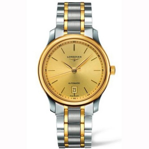 Longines Watches : L2.628.5.32.7 Automatic Gold Dial 18ct Gold And Stainless Steel Men Watch