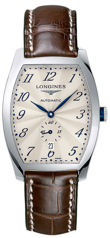 Longines Watches : L2.642.4.73.4 Automatic Analog Date Small Second Hand Dial Brown Alligator Strap Men Watch