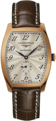 Longines Watches : L2.642.8.73.4 Automatic Silver Dial 18ct Rose Gold Case With Brown Leather Strap Men Watch