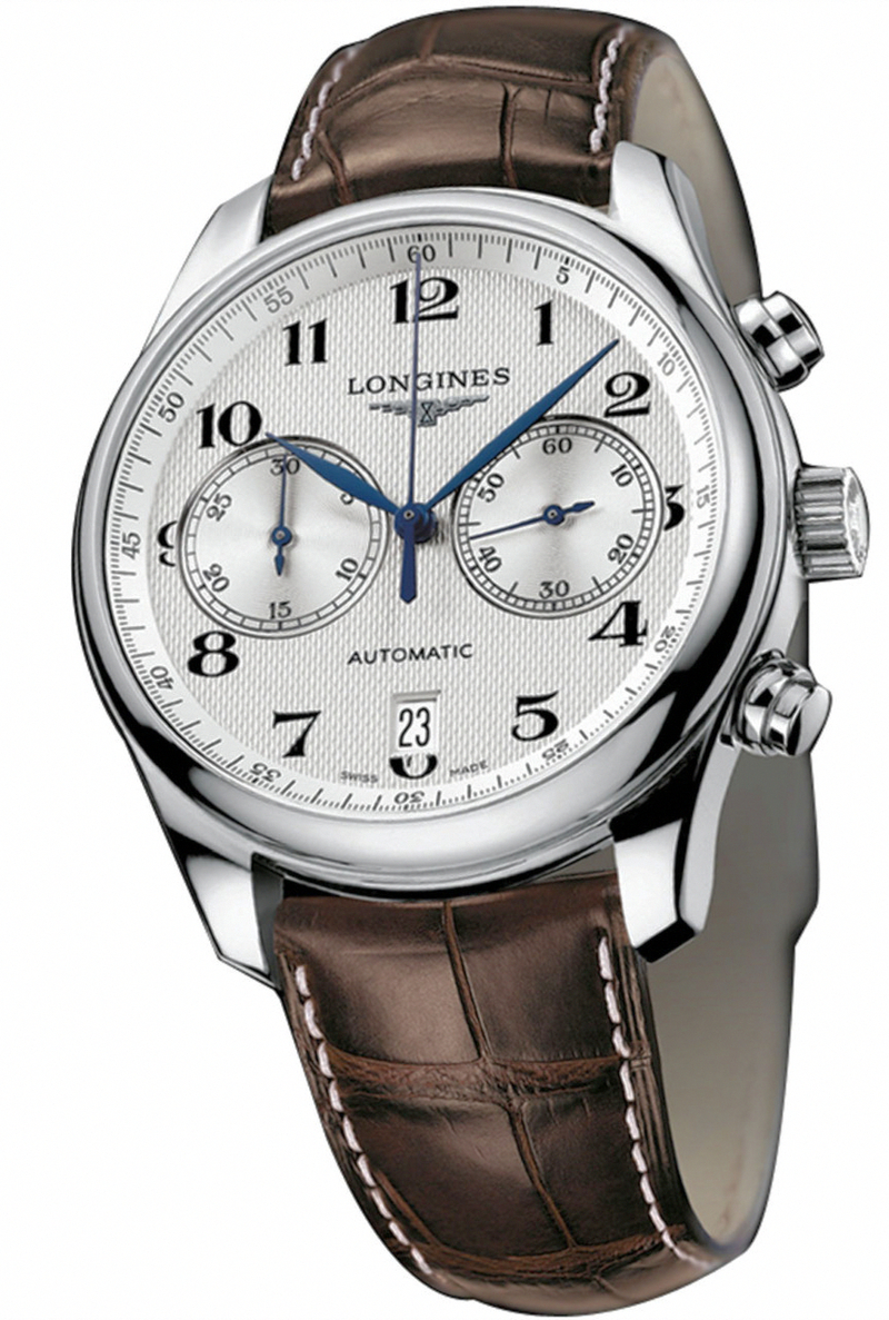 Longines Watches : L2.669.4.78.3 Automatic Silver Dial Stainless Steel Case With Brown Leather Strap Men Watch