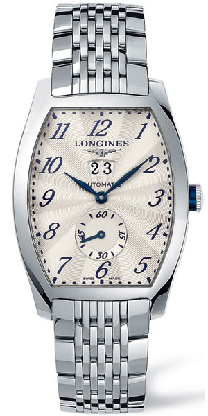 Longines Watches : L2.670.4.73.6 Automatic Polished Stainless Steel Silver With Blue Hands And Arabic Numerals, Seconds Sub- At 6 And Large Date At 12 Dial Polished Stainless Steel Band Men Watch