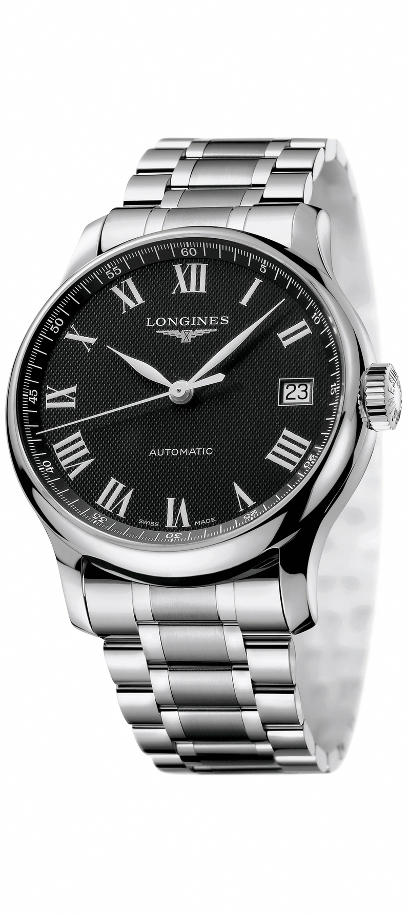 Longines Watches : L2.689.4.51.6 Automatic Black Dial Stainless Steel Men Watch